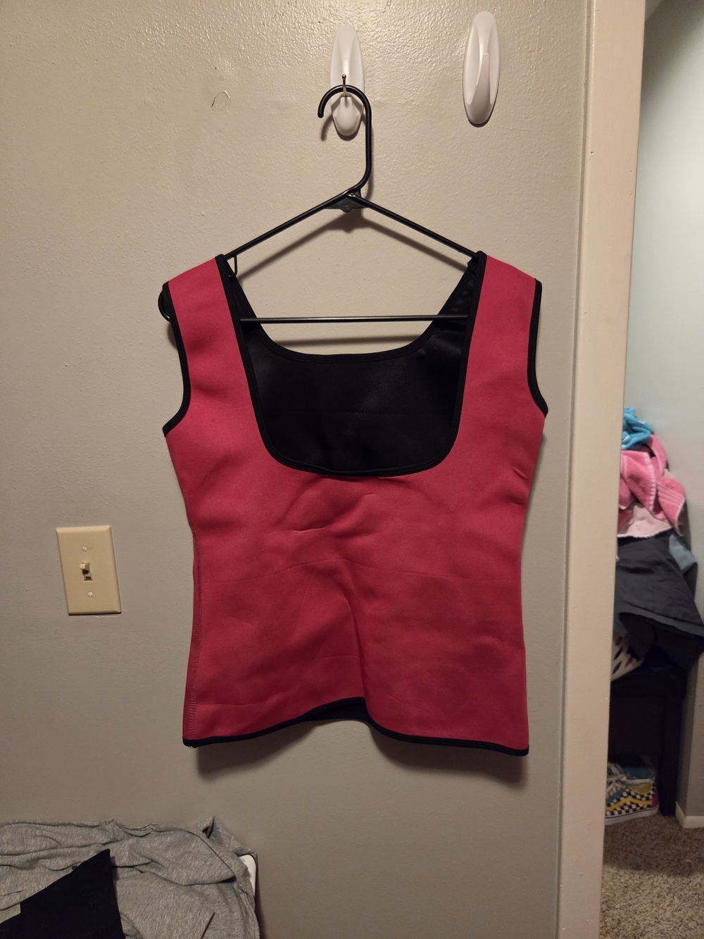 Women's Pink Neoprene Tank Top With Arm Bands